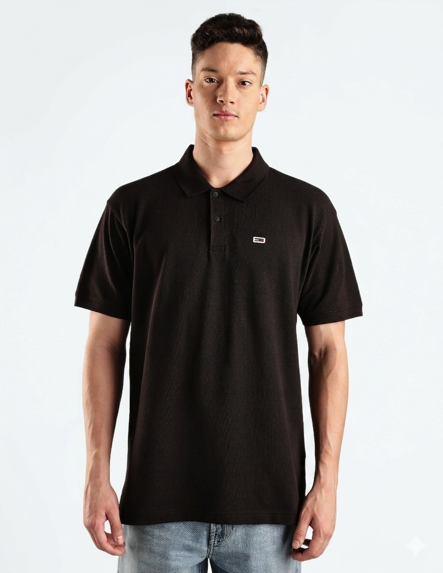 Tommy jeans embroidered logo polo T_shirt