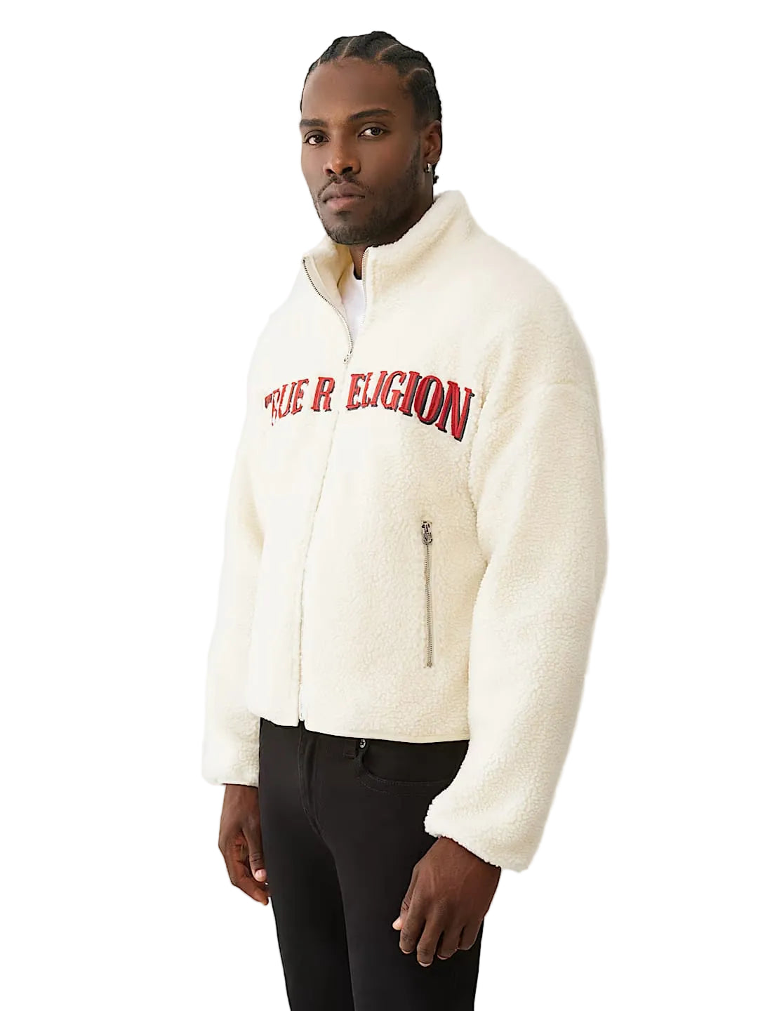 True Religion sherpa logo Men jacket _ Off White