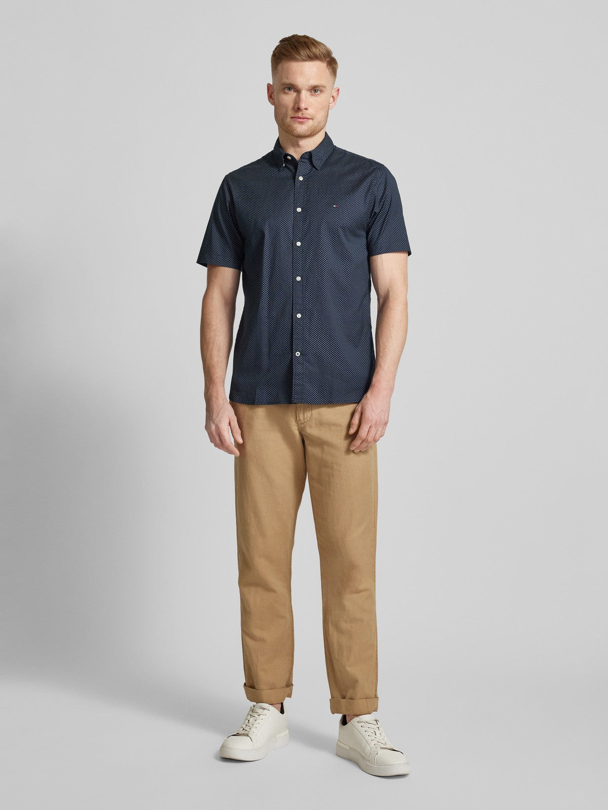 TOMMY HILFIGER Shirt Short Sleeve _ Micro Print
