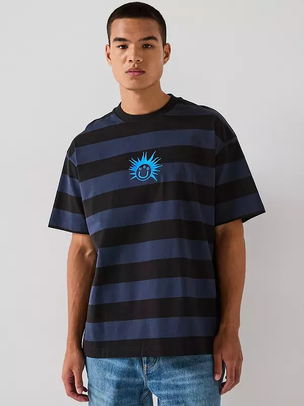BOSS Smiley Face Stripe T-Shirt