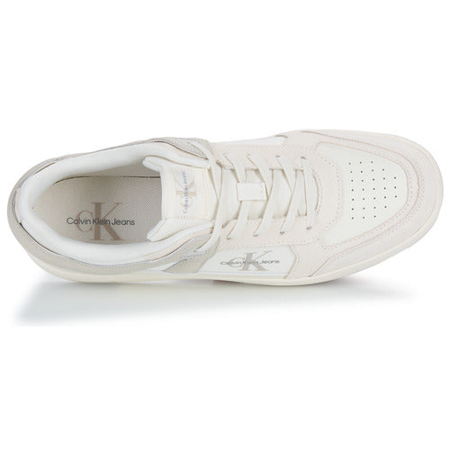 Calvin Klein Jeans Basket Cup Low Laceup sneakers in white/beige.