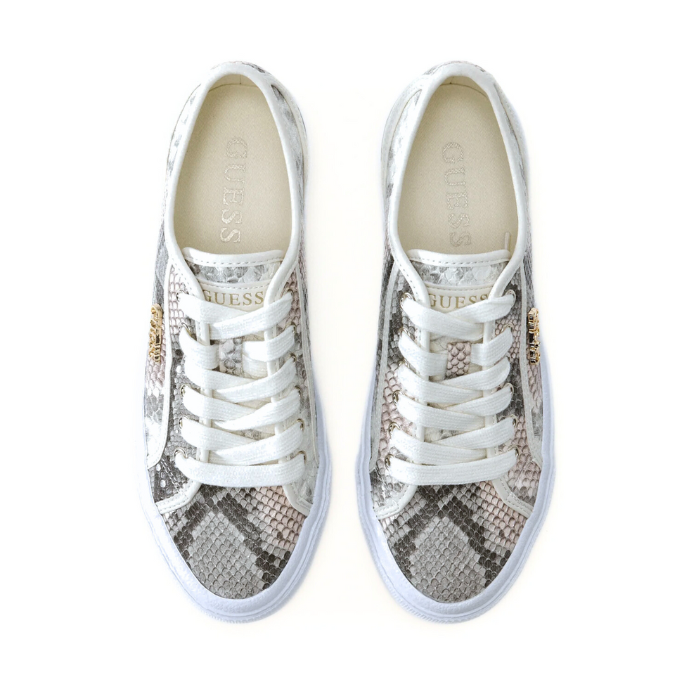 GUESS Women’s Snake-Print Low-Top Sneakers