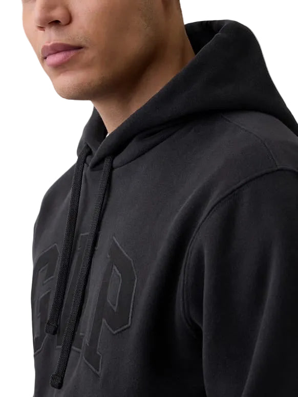 GAP Men’s VintageSoft Arch Logo Hoodie – Black Moonlight