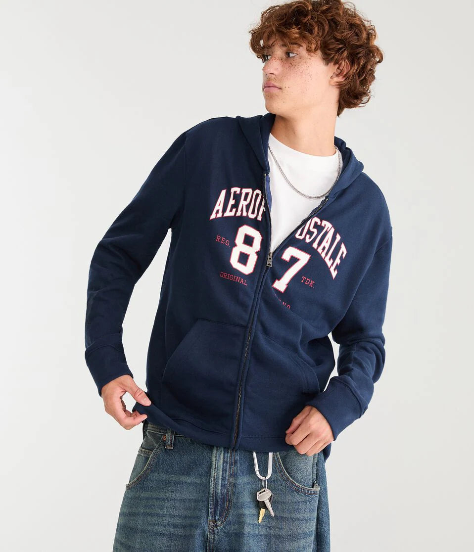 Aéropostale Men’s 87 Zip-Up Hoodie – Navy