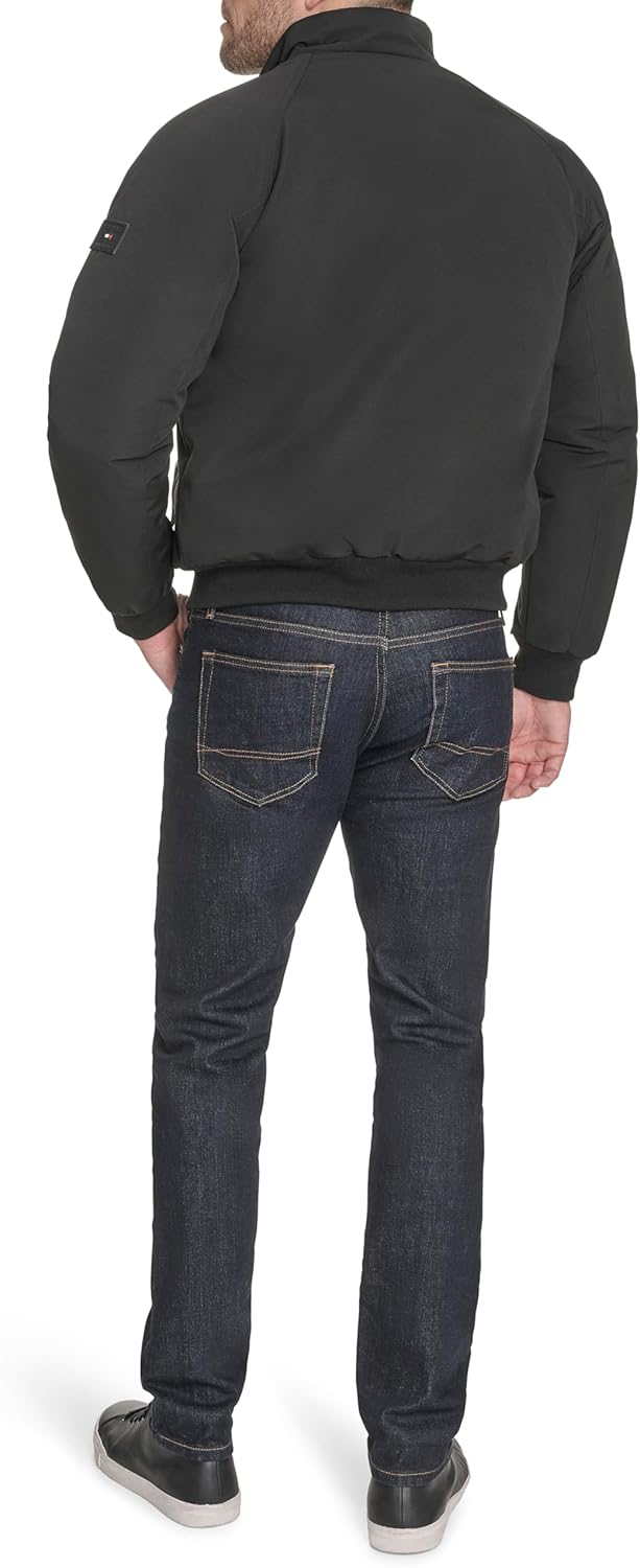 Tommy Hilfiger textile bomber with lightweight Men Jacket_ Black