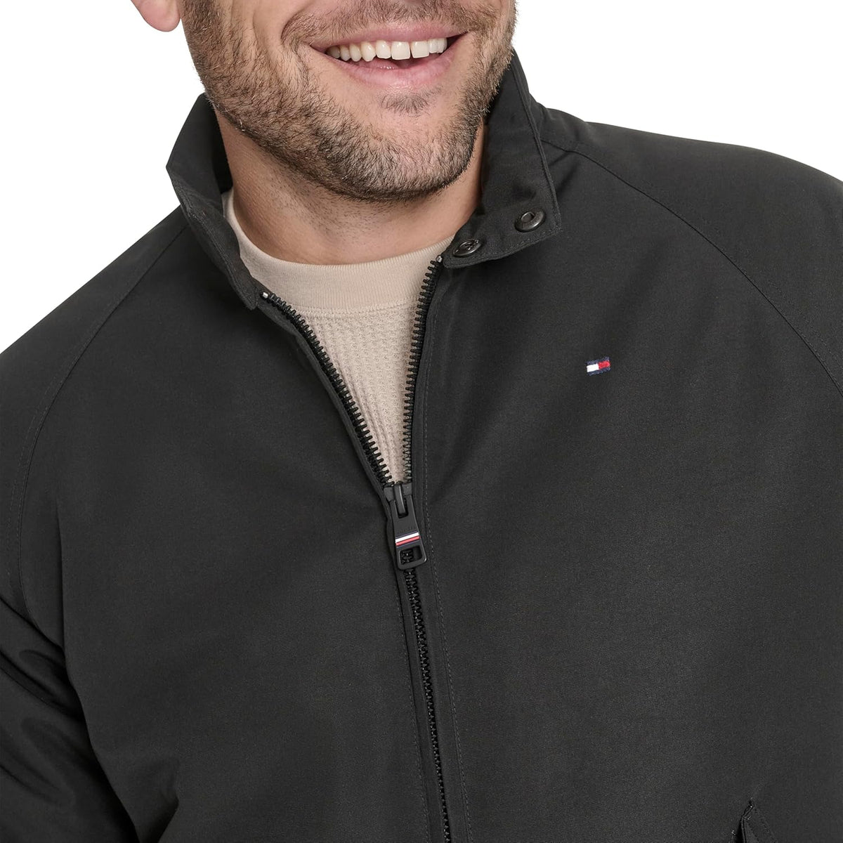 Tommy Hilfiger textile bomber with lightweight Men Jacket_ Black