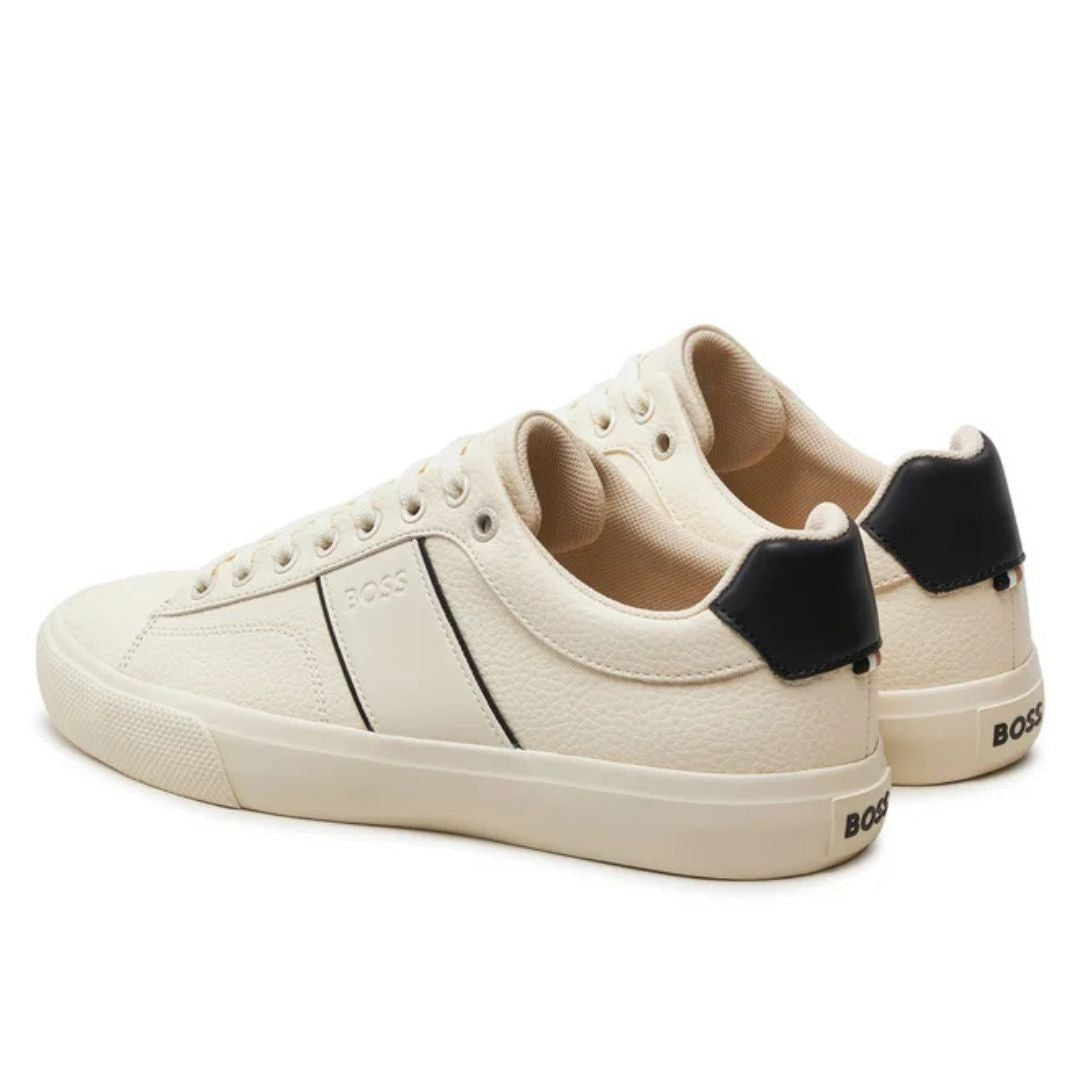 shoes Boss Faux-leather trainers Men Color Off White