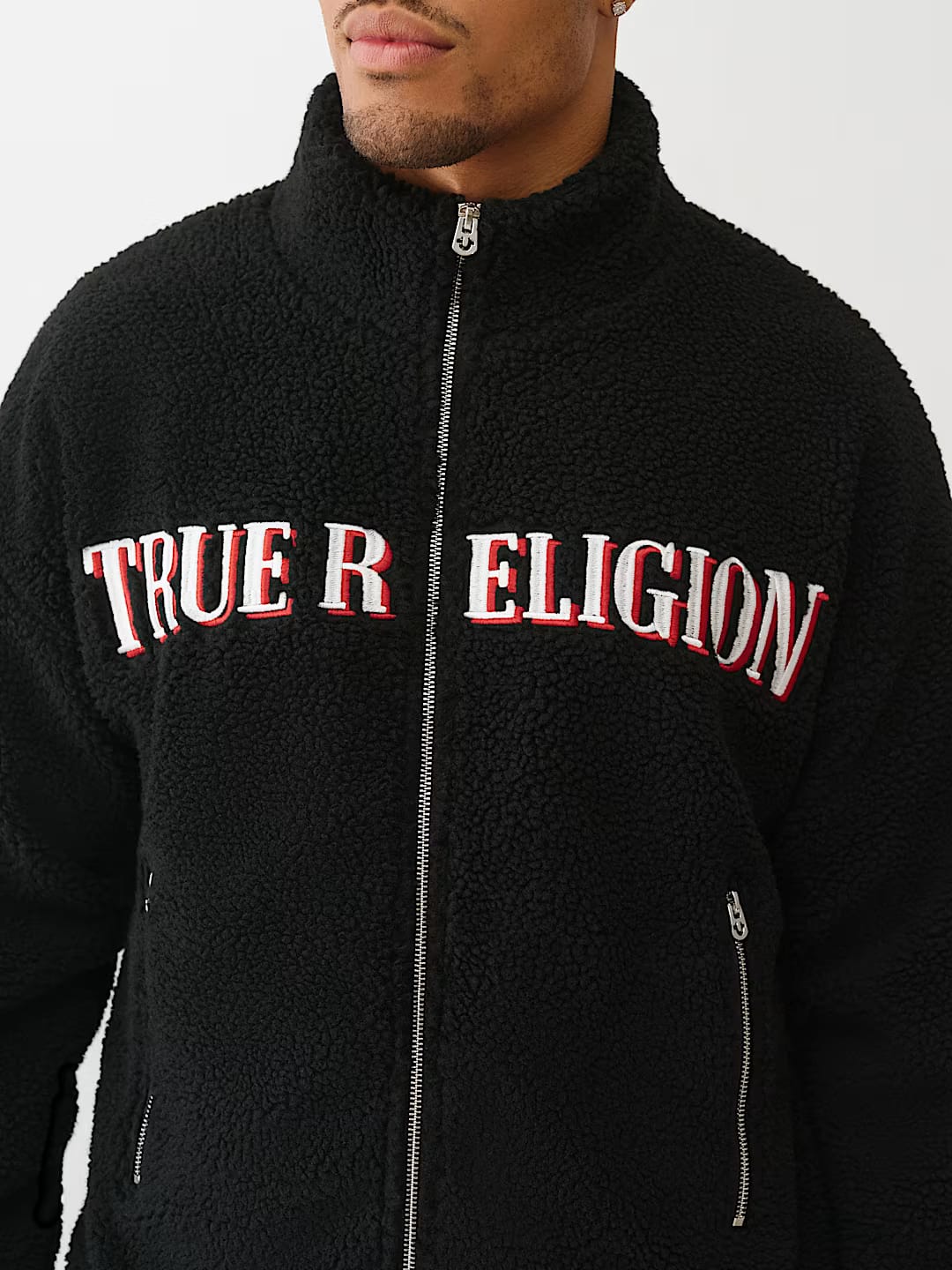 True Religion sherpa logo Men jacket _ Black