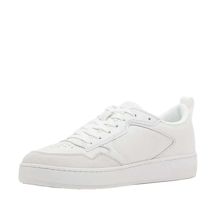 Calvin Klein Jeans Debossed-Logo Leather Trainers _ White