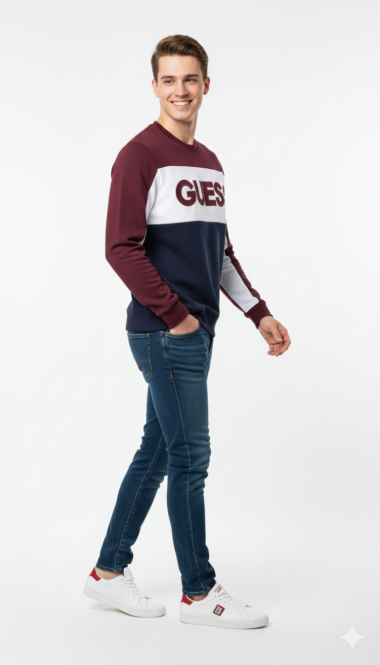 Guess Sweatshirt Logo Printed Men _ Multicolor