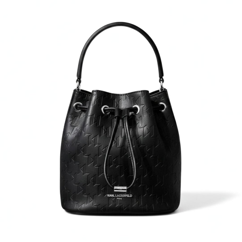 Karl Lagerfeld Paris Monogram Bucket Bag Women – Black