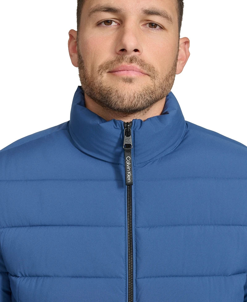 Calvin Klein Men Stretch Zip-Up Parka Jacket – Jeans Color
