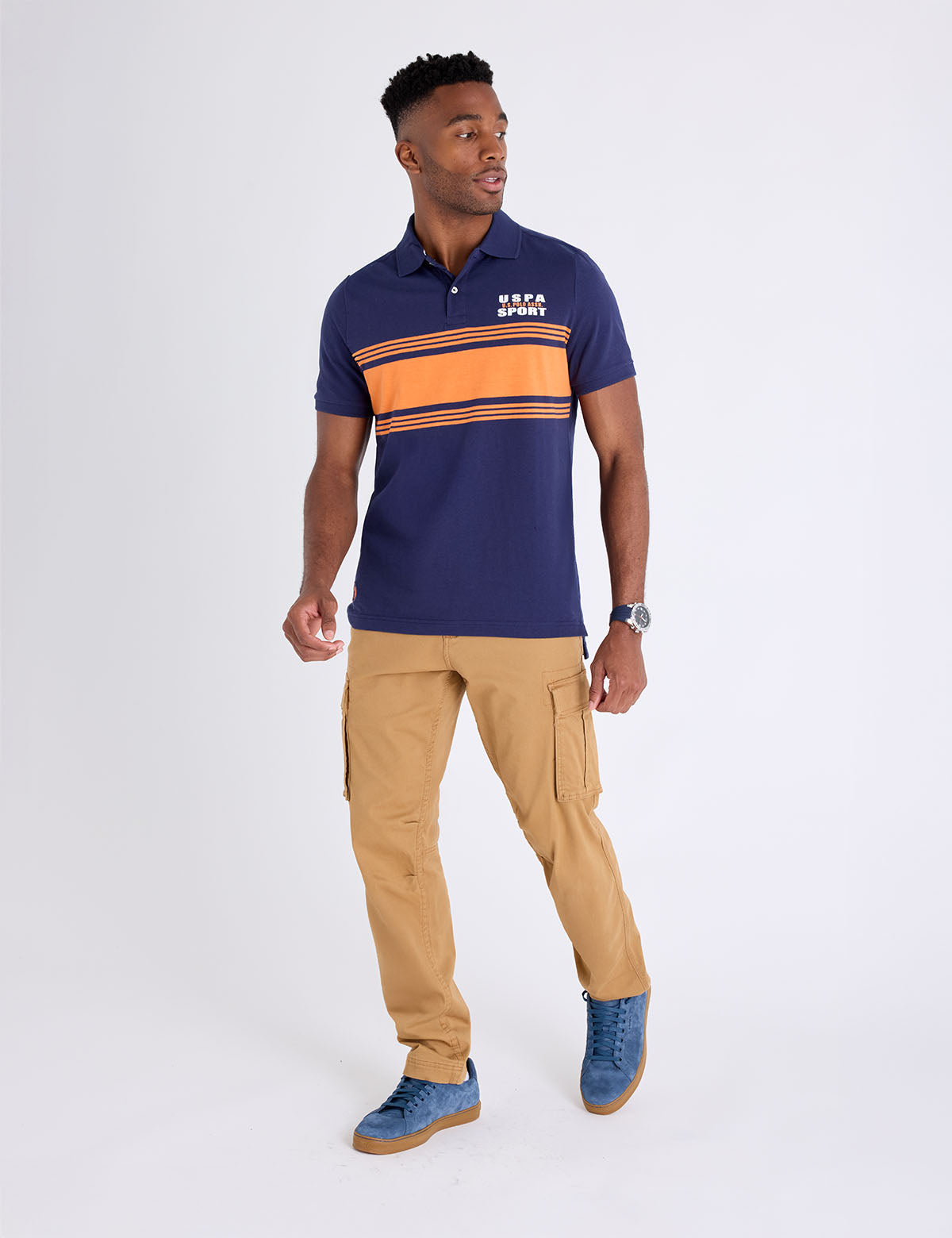 U.S polo Assn Horizontal Stripe Logo T_shirt