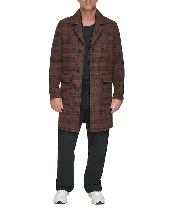 Andrew Marc Bexer Plaid Button Front Topper Men Coat _ Multicolor