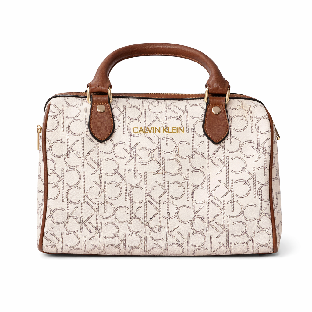 Calvin Klein Hudson monogram satchel bag.