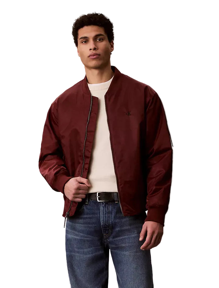Calvin klein Nylon Bomber Jacket _ Brick red