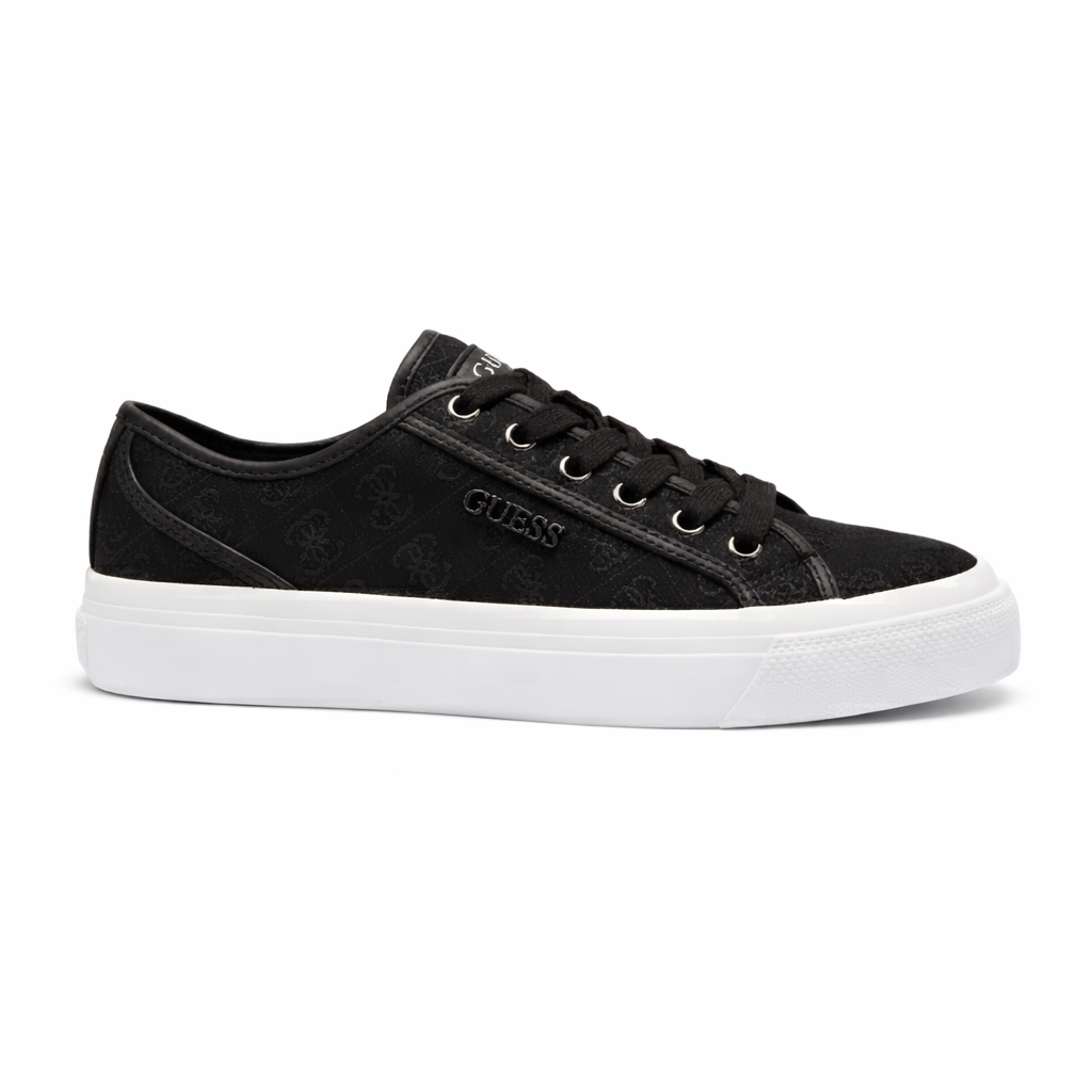 Guess Women’s Black Monogram Lace-Up Sneakers