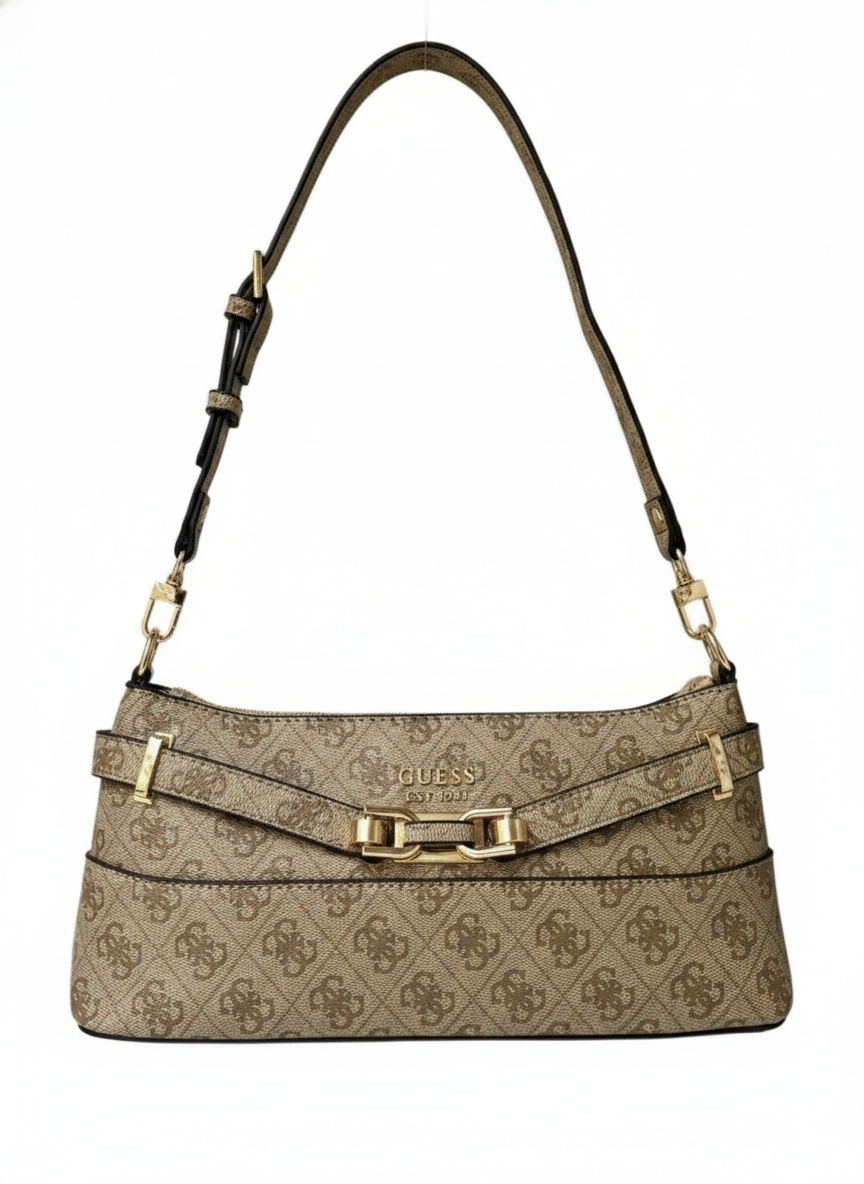 Guess Monogram Baguette Shoulder Bag
