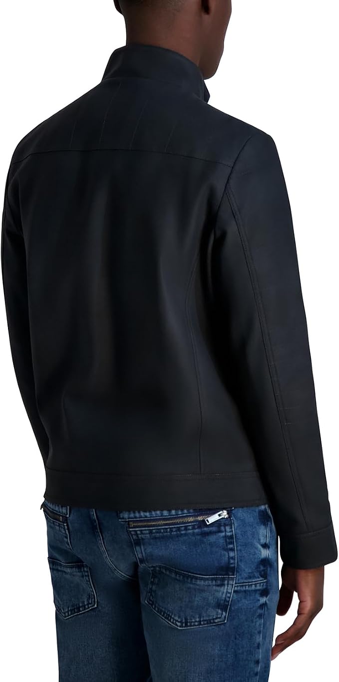 KARL LAGERFELD Faux Leather Pebble Men Jacket