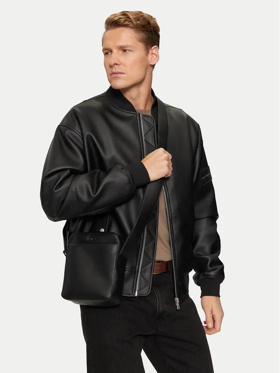 Calvin klein Black Mono Logo Reporter bag