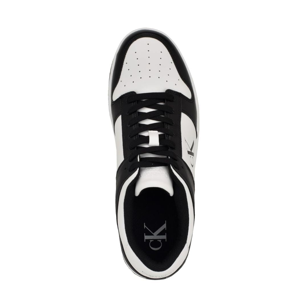 Calvin Klein Men’s Black & White Leather Sneakers