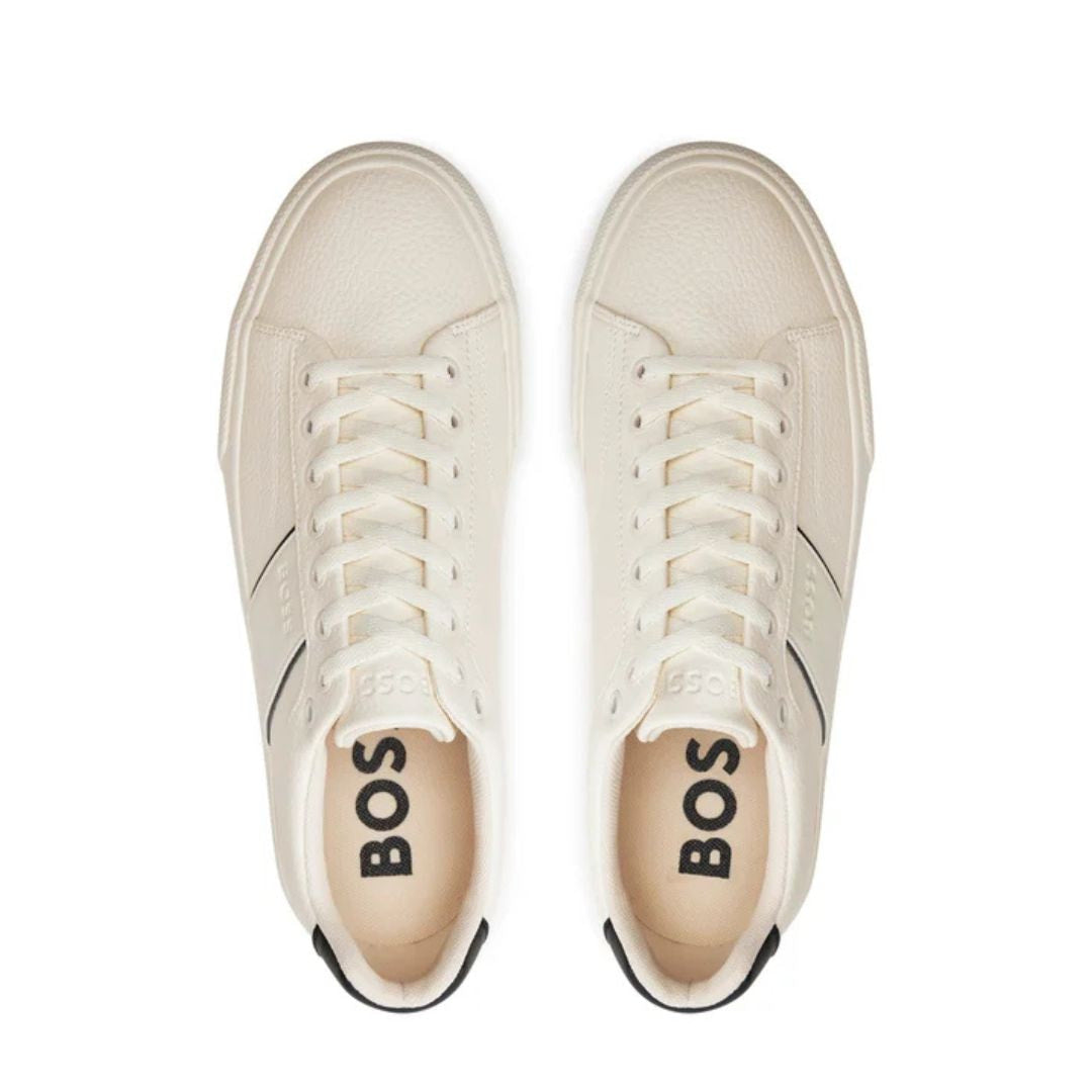 shoes Boss Faux-leather trainers Men Color Off White