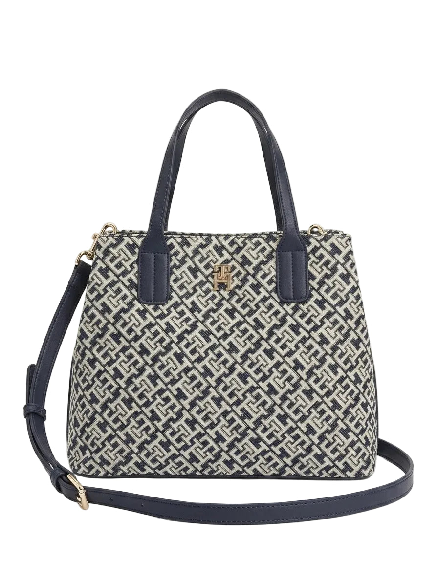 TOMMY HILFIGER Monogram Jacquard Satchel Women bag