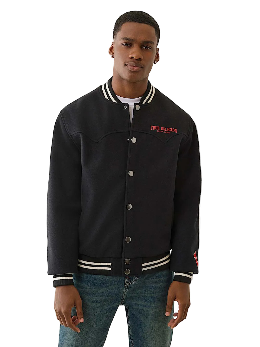 True Religion western wool varsity Men jacket _ Black