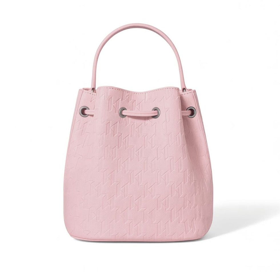 Karl Lagerfeld Paris Monogram Bucket Bag for Women – Rose