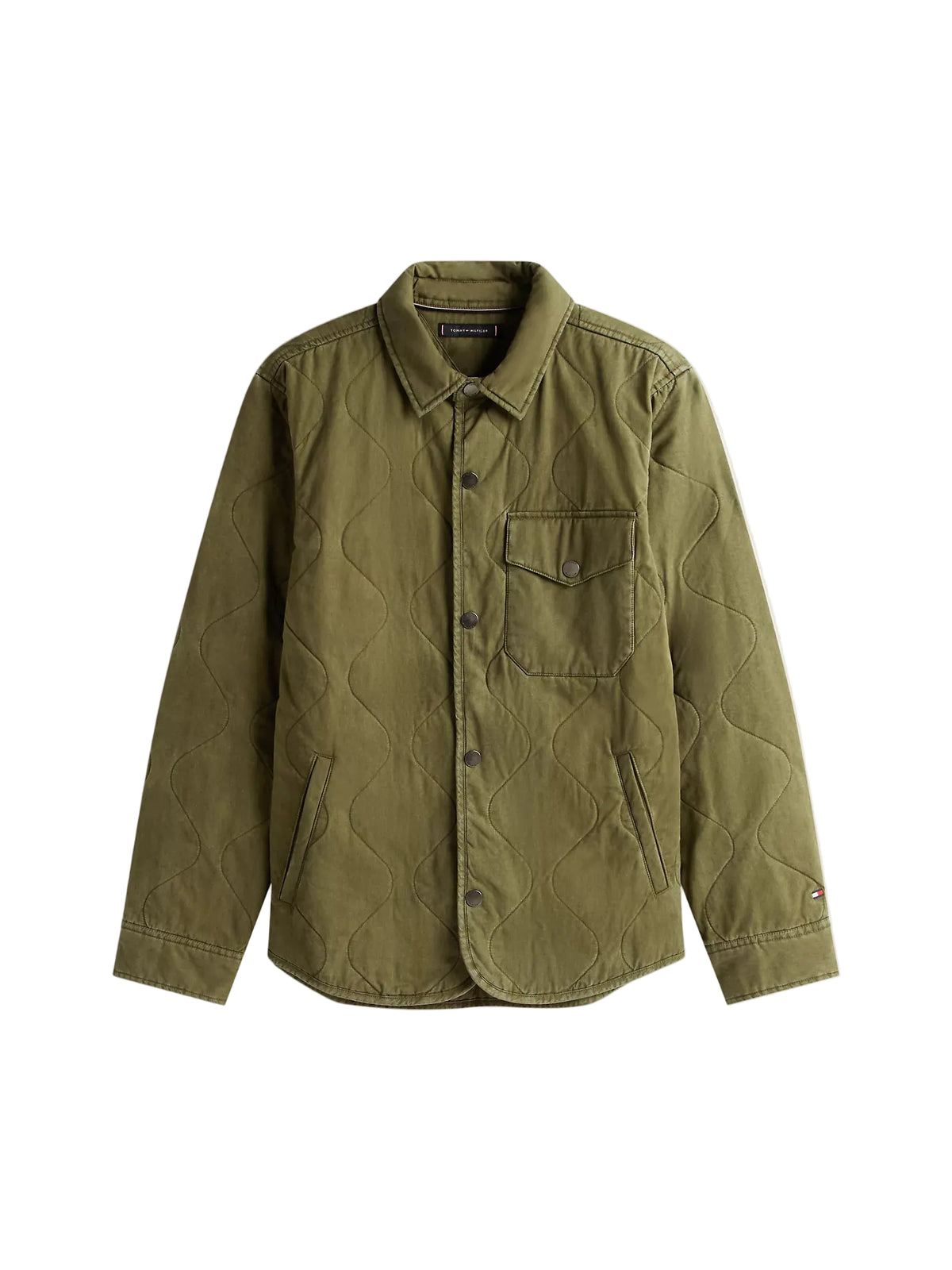 TOMMY HLFIGER Garment-Dyed Lightweight Quilted Men jacket _ Olive