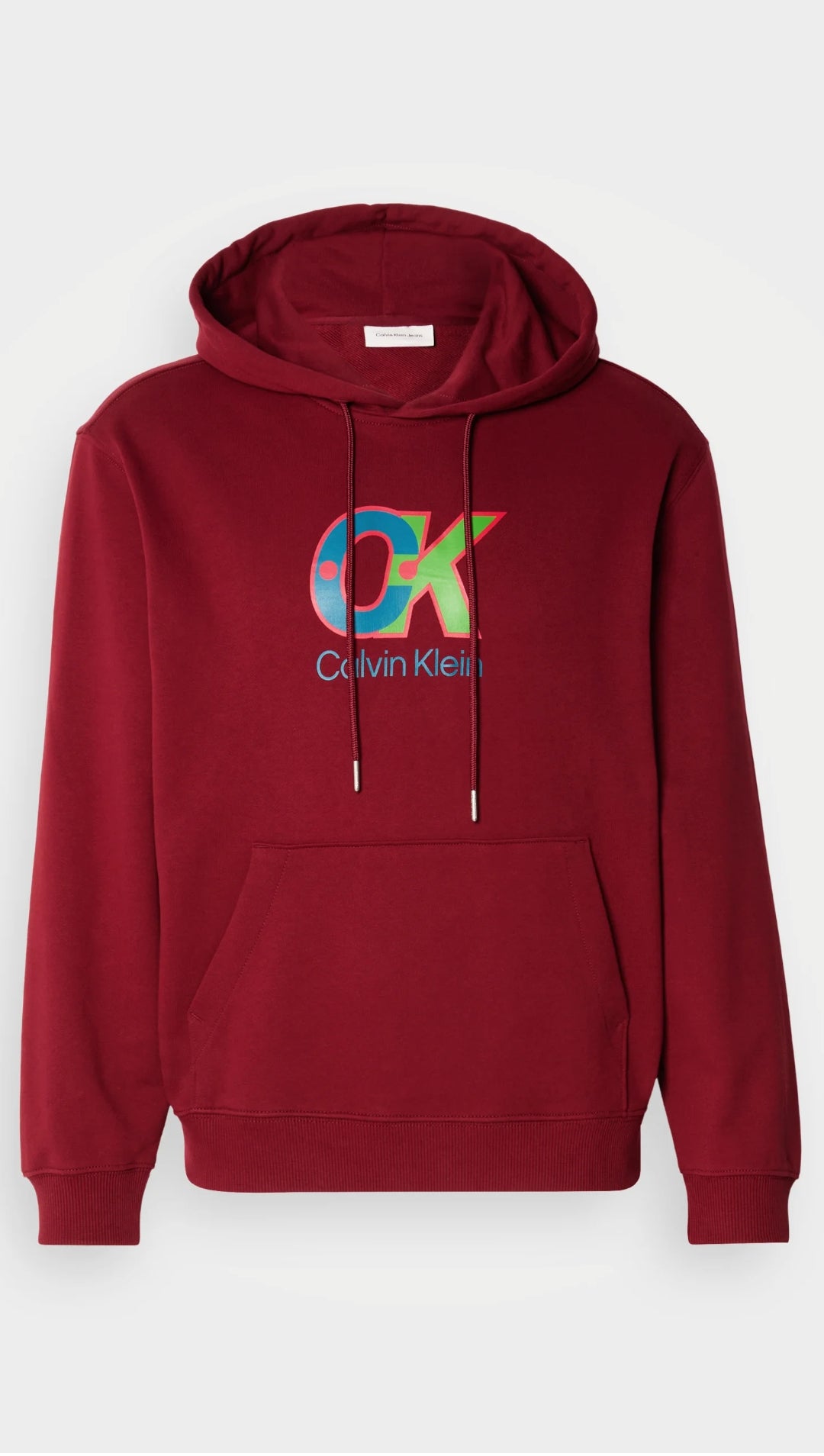 Calvin Klein Hoodie Men Logo Prited _ Burgundy