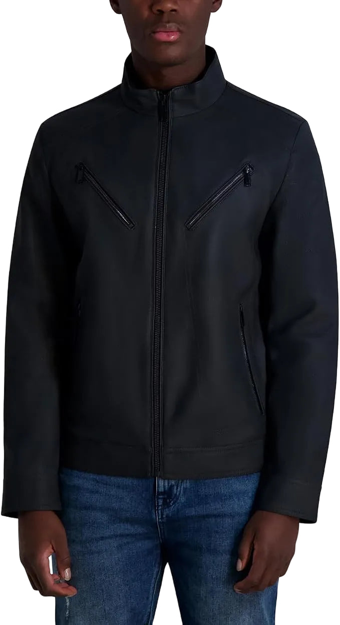 KARL LAGERFELD Faux Leather Pebble Men Jacket