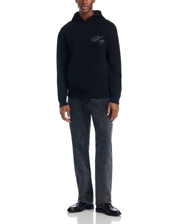 HUGO Hoodie DALENTO Logo Print Men _ Black