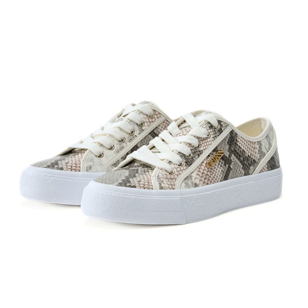 GUESS Women’s Snake-Print Low-Top Sneakers