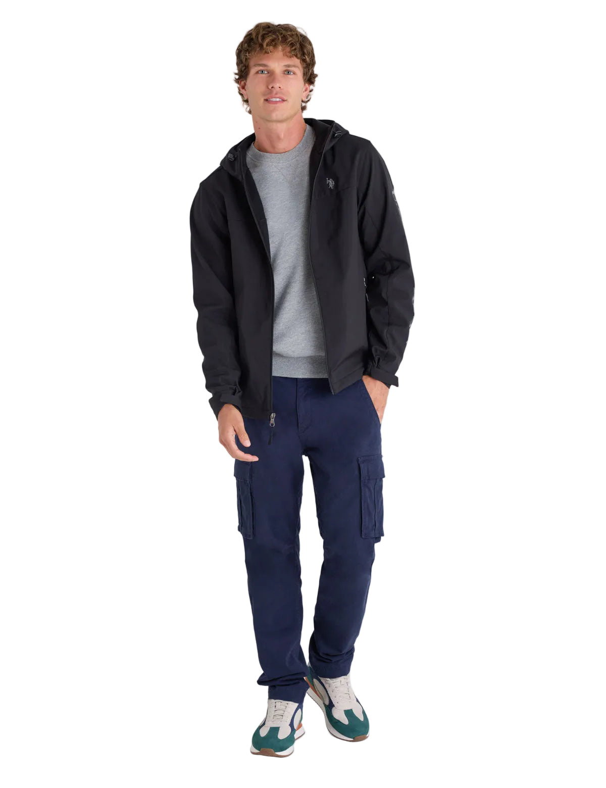 U.S. Polo Assn Stylish youth polar fleece Men jacket _ Black