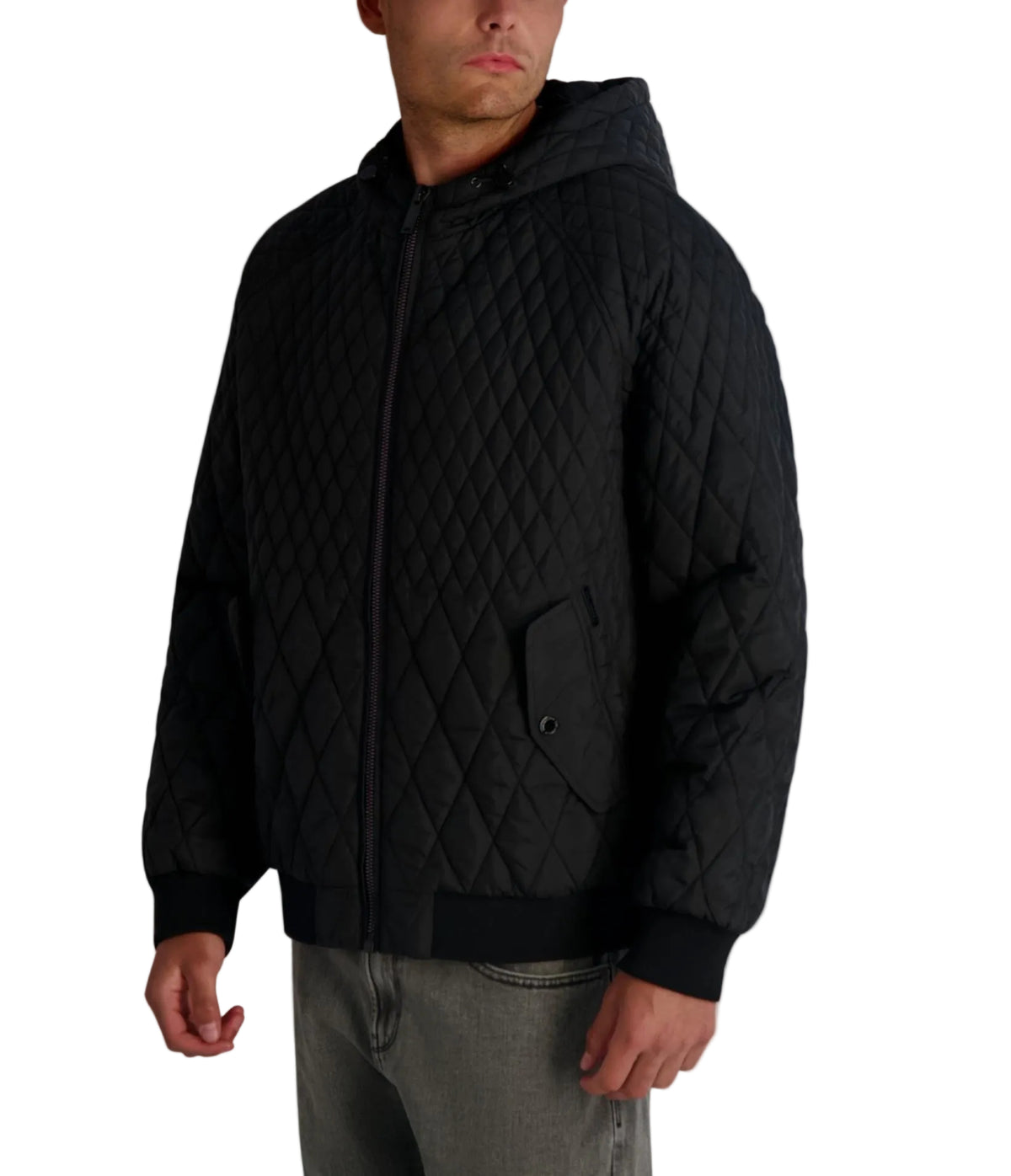 KARL LAGERFELD Quilted Hooded Bomber Men Jacket