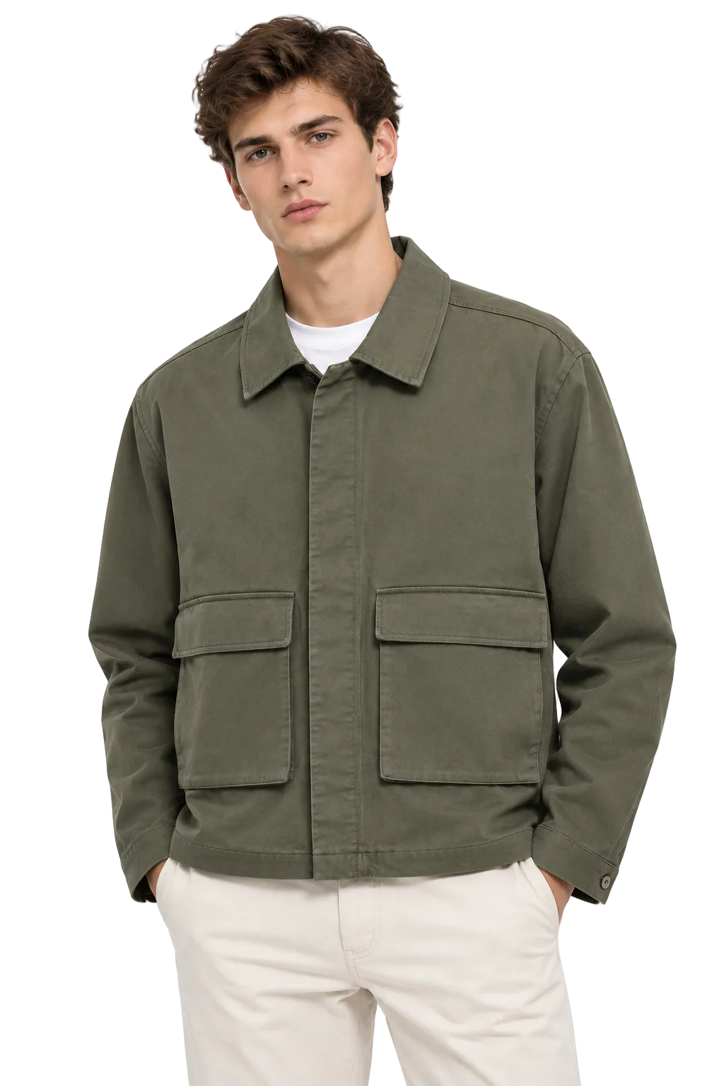 TOMMY HLFIGER Lightweight Utility Men jacket _ Olive