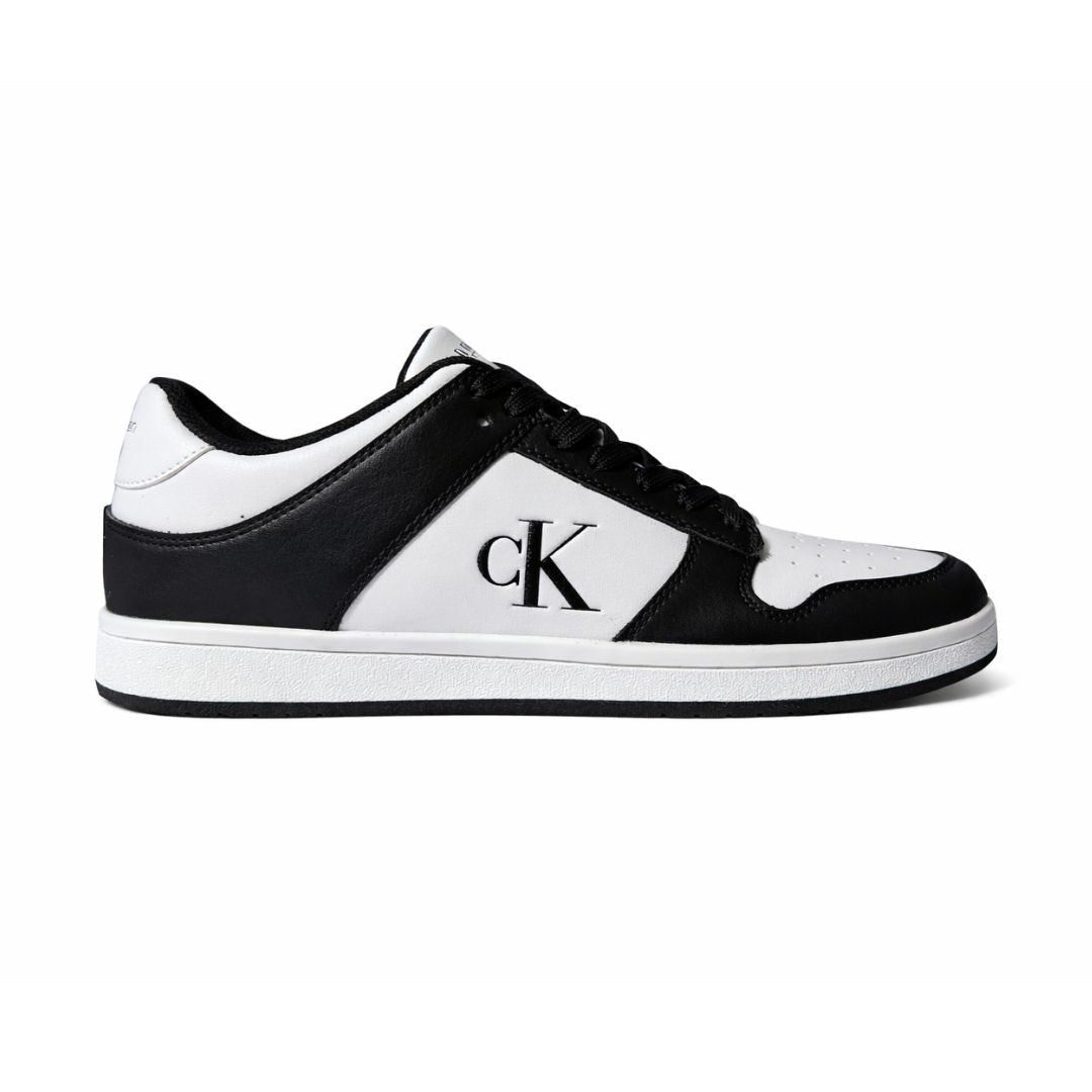 Calvin Klein Men’s Black & White Leather Sneakers