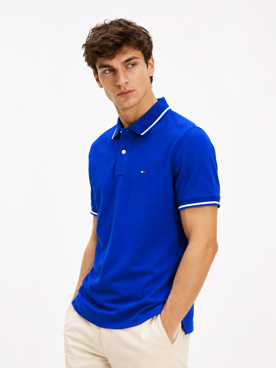 TOMMY JEANS cuff POLO