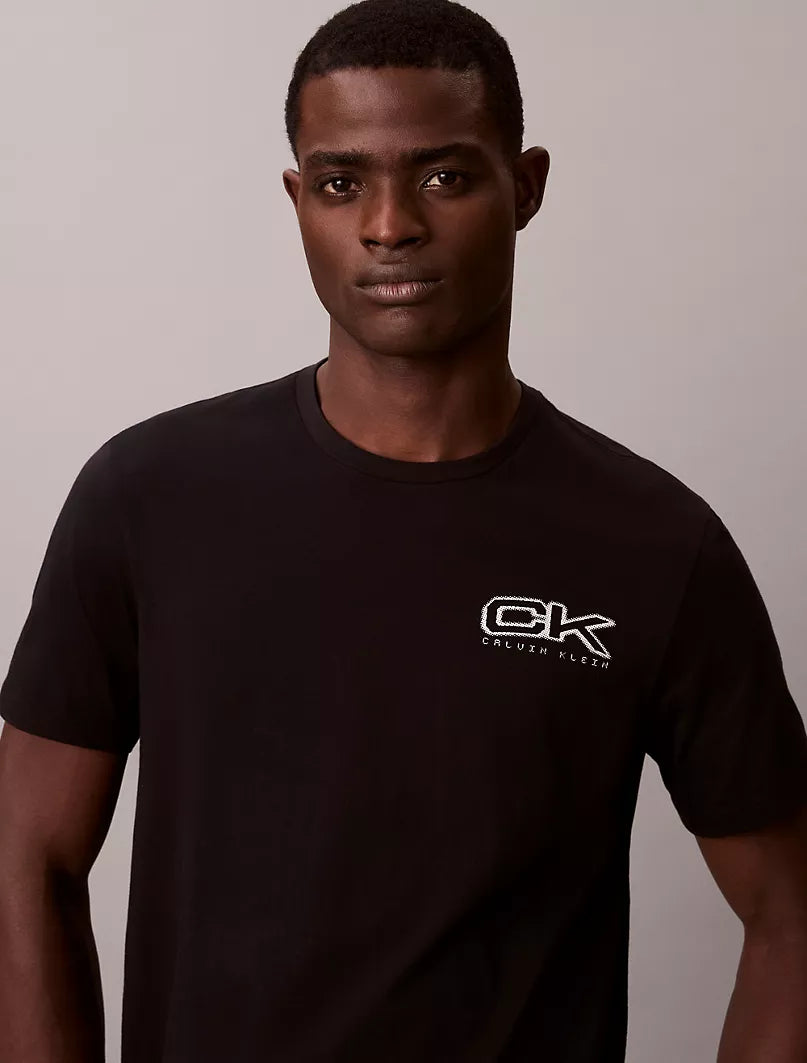 Metallic Monogram Logo Relaxed T-Shirt Calvin Klein jeans regular fit