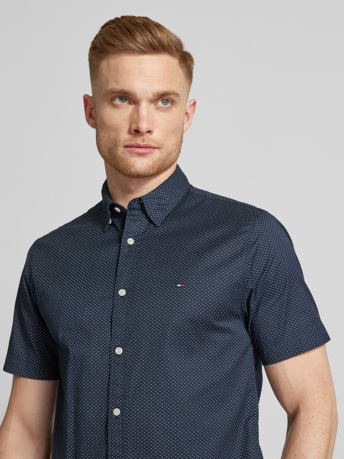TOMMY HILFIGER Shirt Short Sleeve _ Micro Print