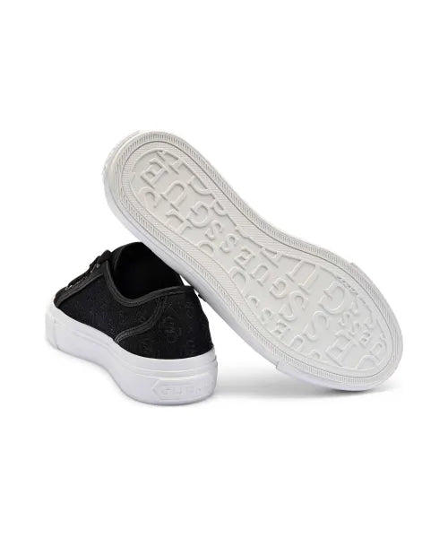 Guess Women’s Black Monogram Lace-Up Sneakers