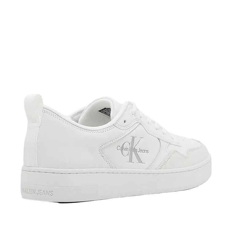 Calvin Klein Jeans Debossed-Logo Leather Trainers _ White