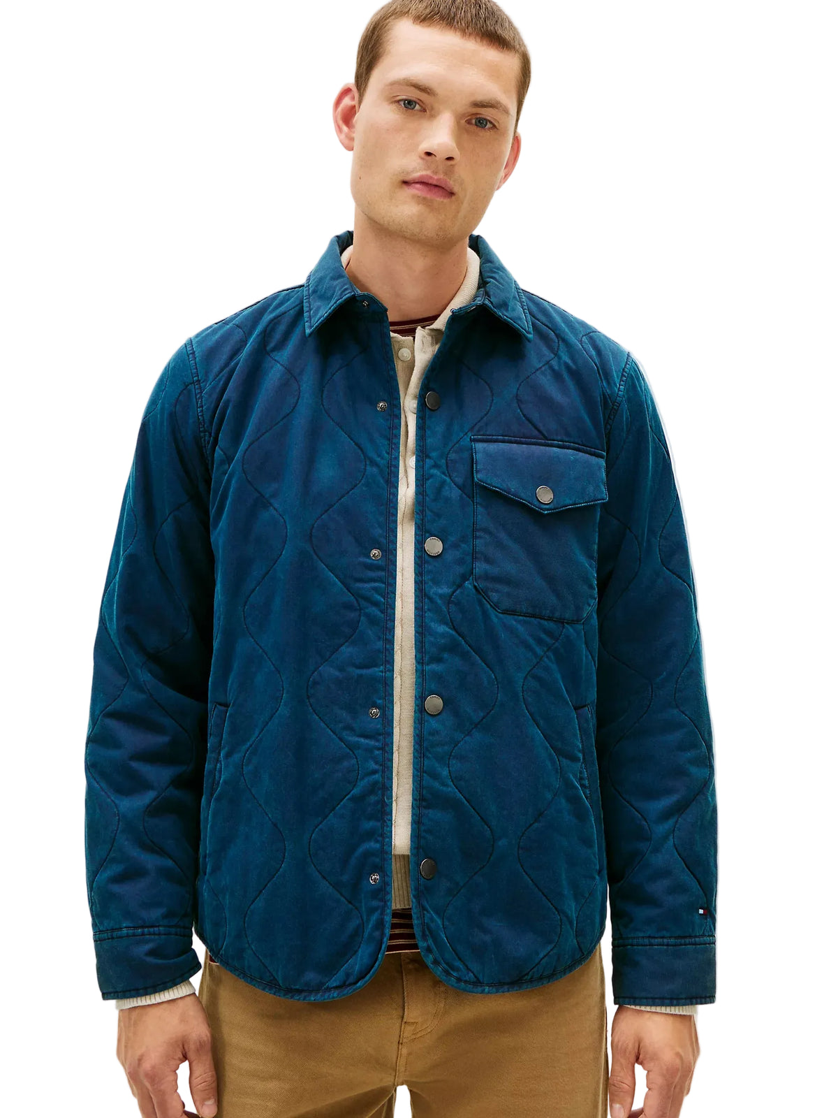 TOMMY HLFIGER Garment-Dyed Lightweight Quilted Men jacket _ Blue