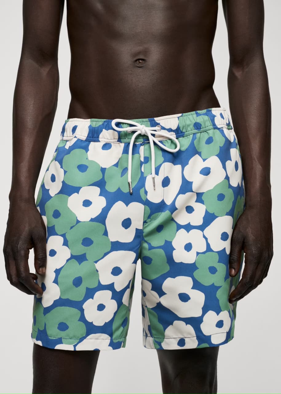 MNG flower Swim Trunk