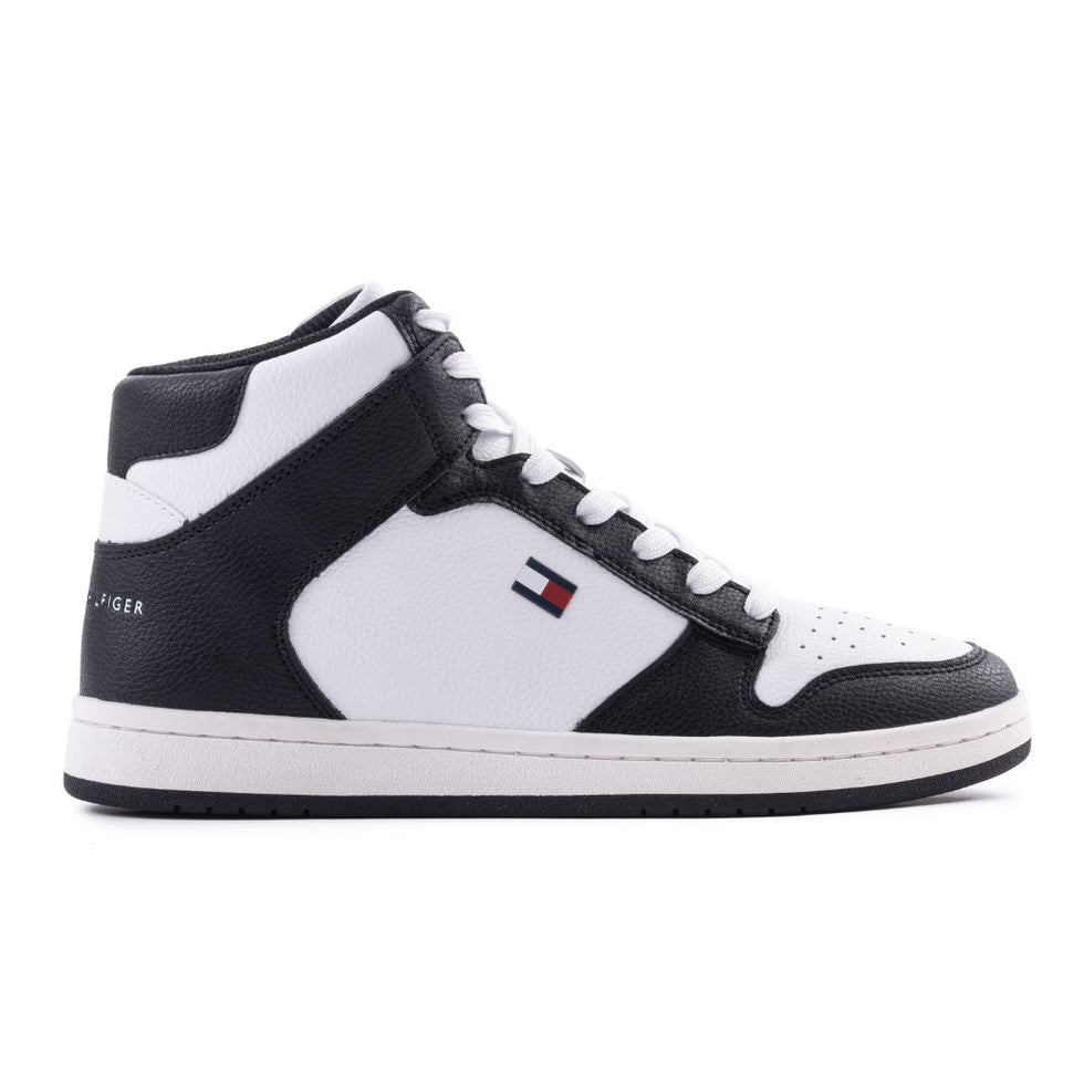 Tommy Hilfiger Men’s Black & White High-Top Sneakers