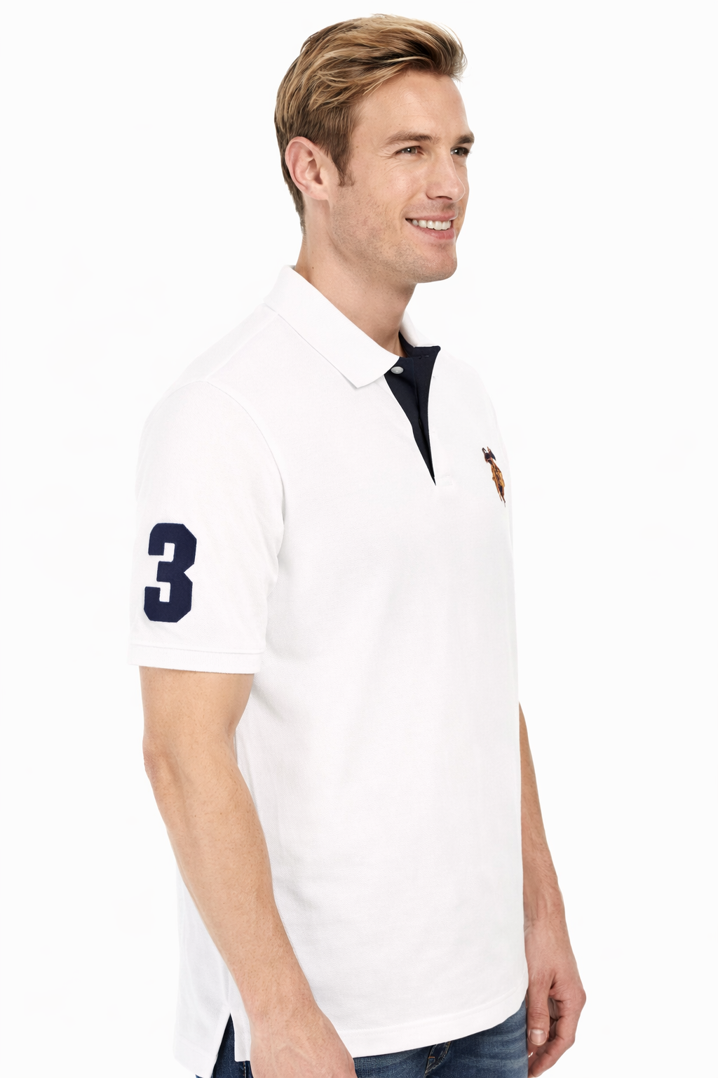 U.S POLO ASSN Multi Color Logo Solid Pique Men T-Shirt