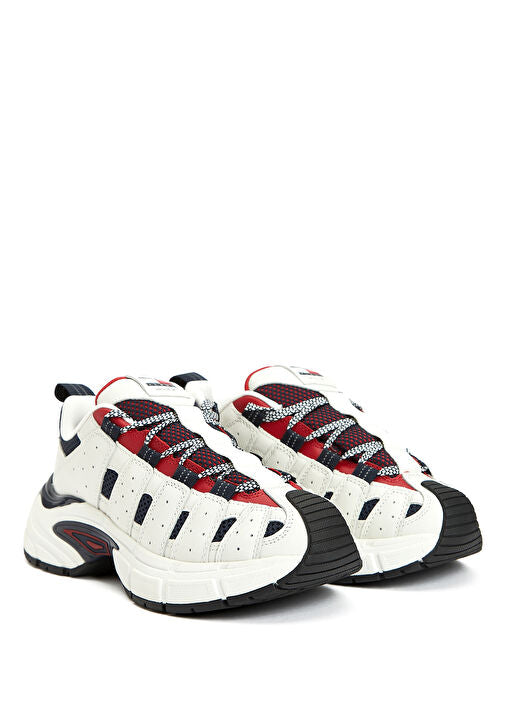 This is a pair of Tommy Hilfiger Archive '95 leather sneakers _ Off White