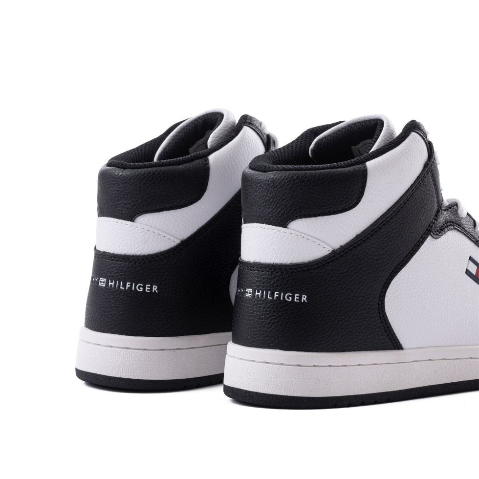 Tommy Hilfiger Men’s Black & White High-Top Sneakers