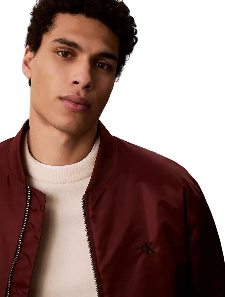 Calvin klein Nylon Bomber Jacket _ Brick red